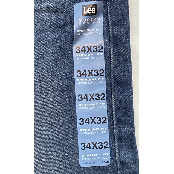 Lee Modern Straight Fit Jean New Size 34x32 Dark Blue Wash NWT - Picture 8 of 14